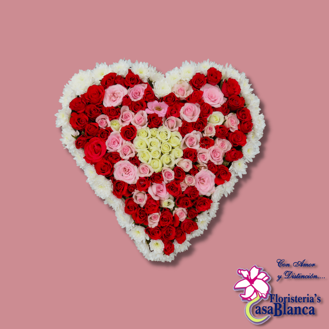 Corazón de rosas