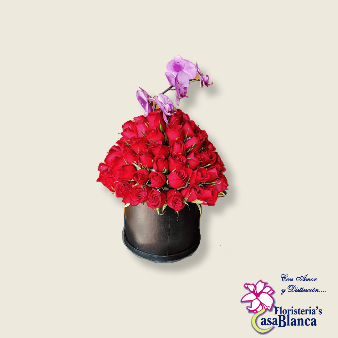 Arreglo rosas y orquídeas