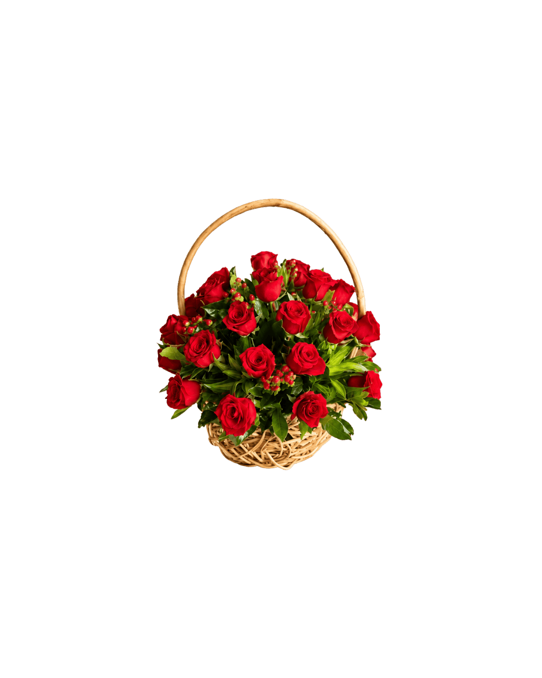 Canasta Elegancia de Rosas Rojas