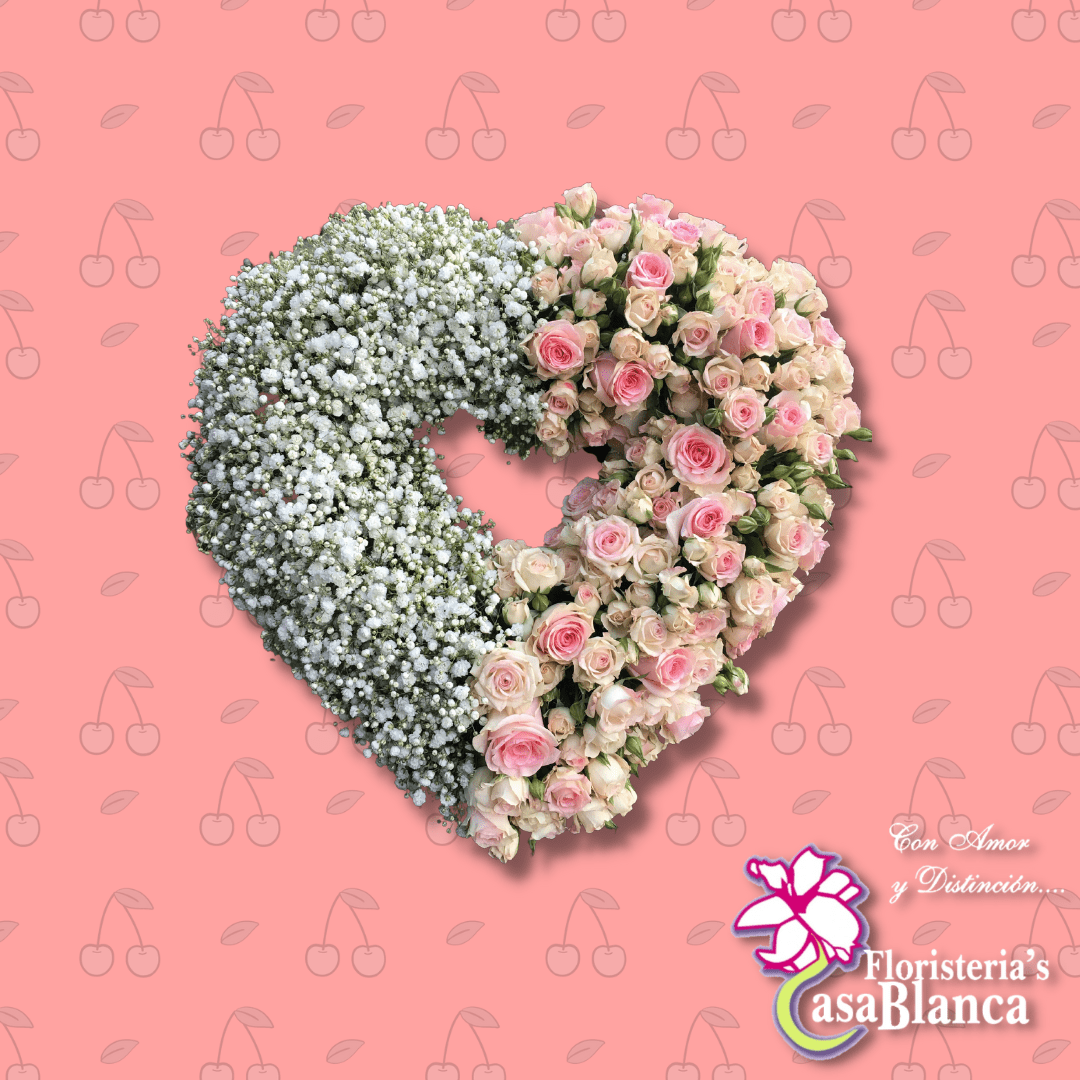 Corazón de mini rosas