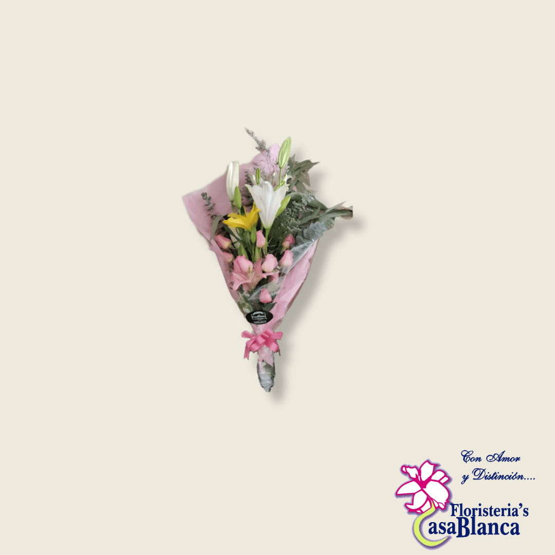 Ramo de rosas y lily's