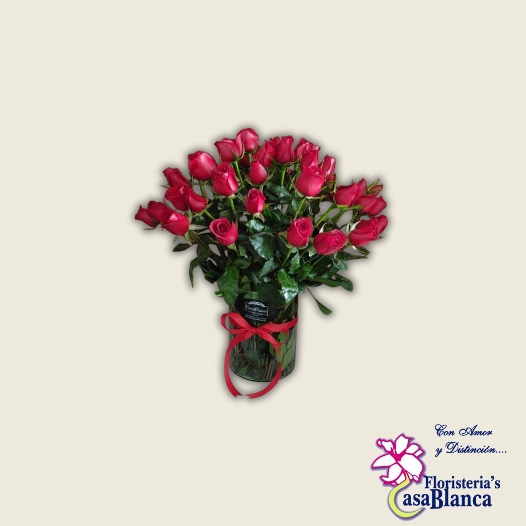 Florero de rosas